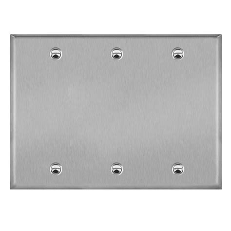 3 Gang Blank 430 Stainless Steel Wall Plate Topgreener