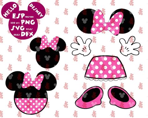 Minnie Mouse Body Parts Cut Files Mouse Die Cuts Svg Dxf Etsy