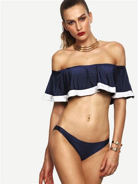 Off The Shoulder Flounce Bikini Set Flounce Bikini Bikinis Bikini Set