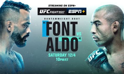 Ufc Fight Night Font Vs Aldo December On Espn Espn Deportes And