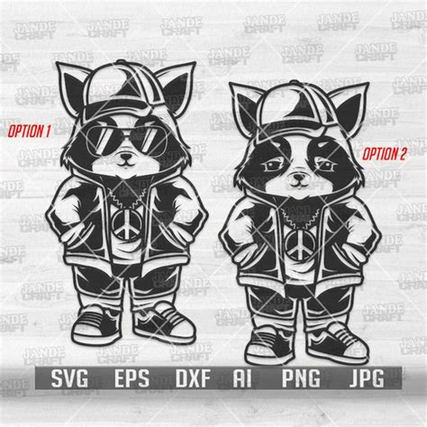 Cool Raccoon Svg Hipster Trash Panda Clipart Hippie Anim Inspire