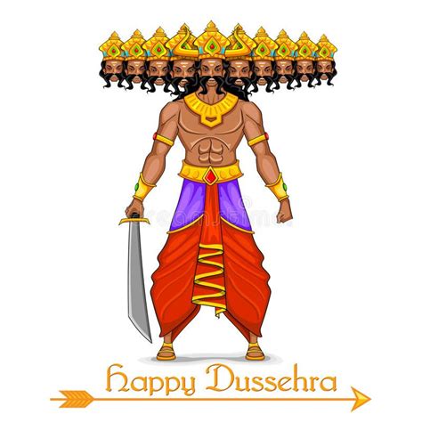 Ravana with ten heads for Dussehra royalty free illustration | Ganpati ...