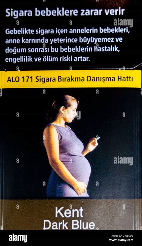 Kent Blue Turkish Edition Pack Of Cigarettes With Pregnant Woman