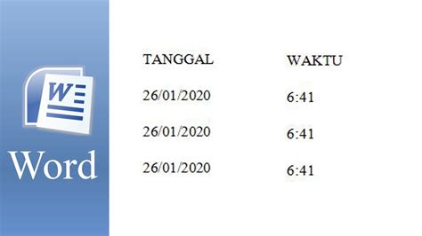 Cara Cepat Membuat Tanggal Dan Waktu Otomatis Di Microsoft Word Youtube