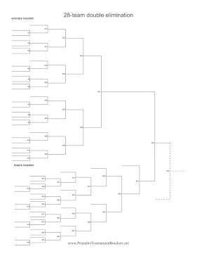 Printable 28 Team Double Elimination Bracket