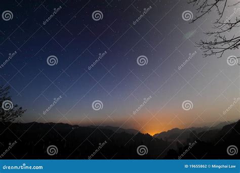 Sunrise in Tianzi Mountain stock photo. Image of blue - 19655862