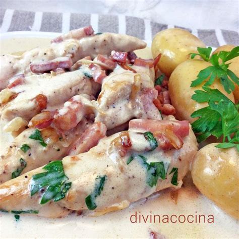 Receta De Pollo A La Carbonara Divina Cocina