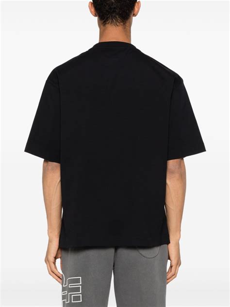 Off White Logo Print Cotton T Shirt Black Farfetch Uk