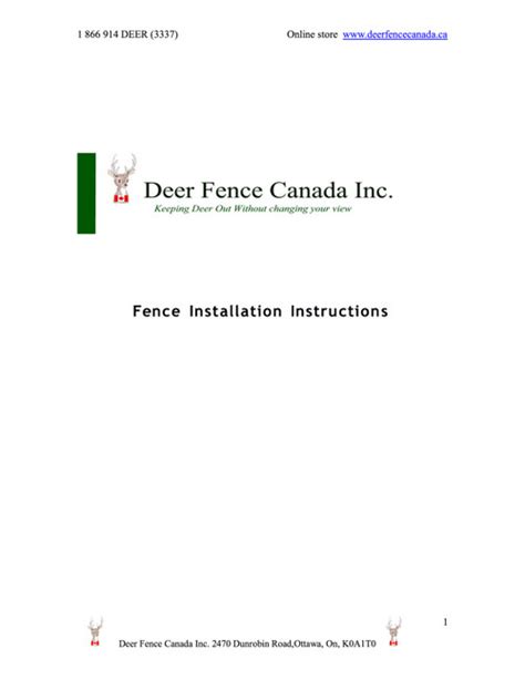 Deer fence Installation Instructions