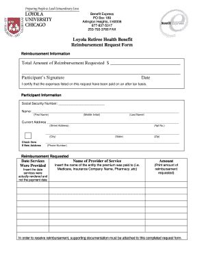 Fillable Online Luc Retiree Health Account Reimbursement Claim Form