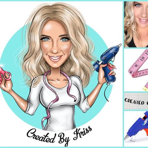 Crafter Logo Design Custom Cartoon Portrait For Your Etsy