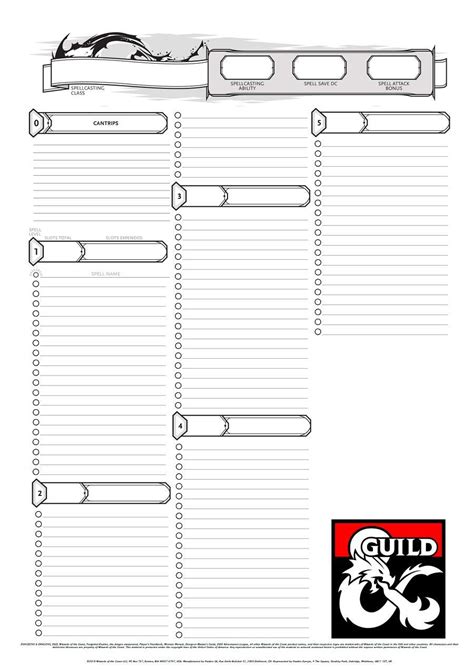 The Half Caster Spell Sheet Dungeon Masters Guild