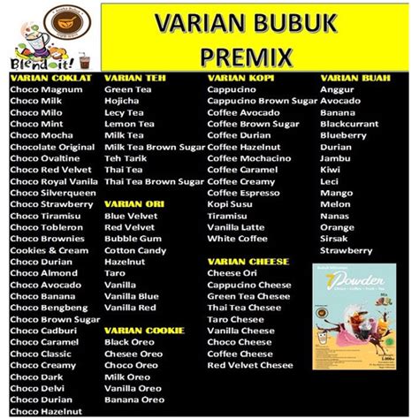 Promo Varian Bubuk Minuman Aneka Rasa Kg Serbuk Boba Powder Drink