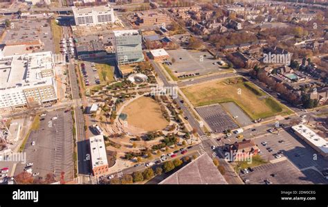 Aerial drone photo First Ward Park Charlotte NC USA Stock Photo - Alamy