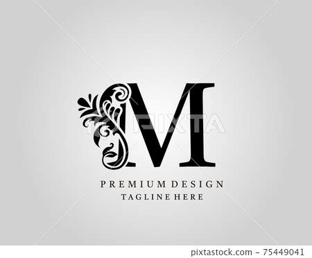 Luxury Monogram Letter M Logo Design Elegant Stock Illustration