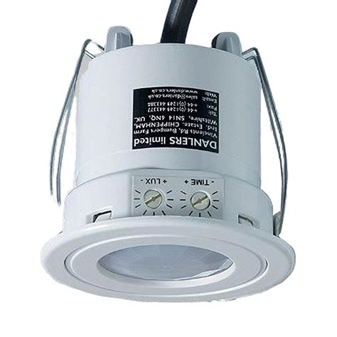 Danlers CEFL PIR 10A White Flush Mounted Ceiling 360 Passive Infra Red