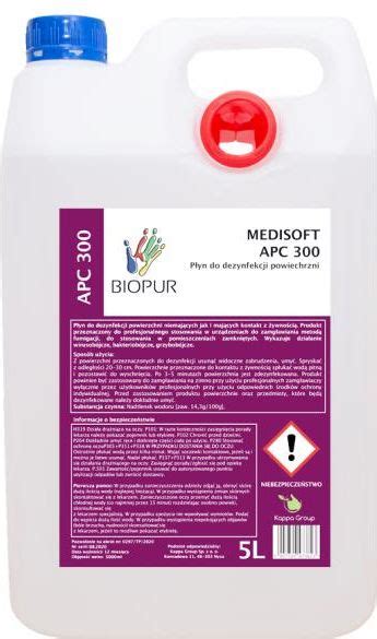 Biopur Płyn Do Dezynfekcji Powierzchni Medisoft Apc 300 5 L Opinie i