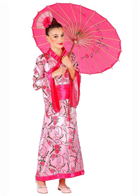 D Guisement De Geisha Rose Princesse Asiatique Fille Aux Feux De La