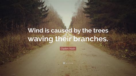 Ogden Nash Quote: “Wind is caused by the trees waving their branches.”