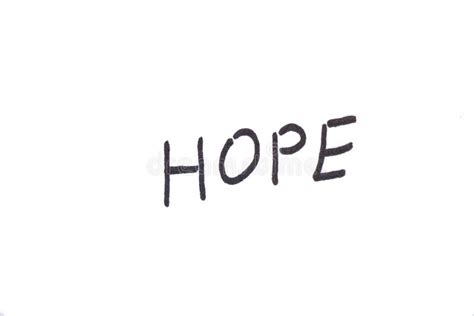 Handwritten Hope In English Written In Black Marker On White Sheet