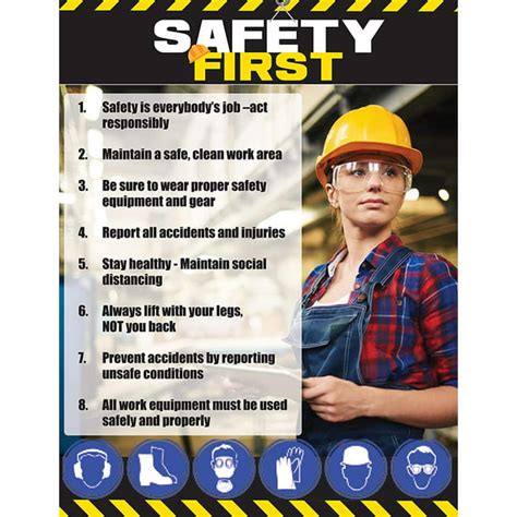 Safety Awareness Postersafety First 17 X 22 Laminated