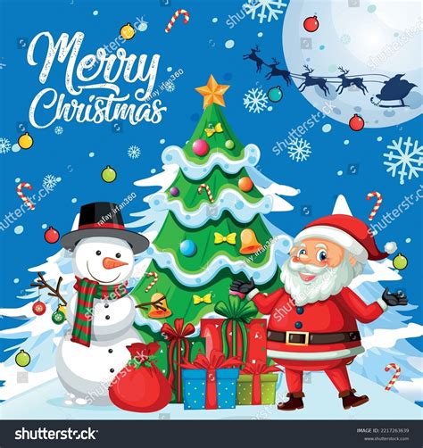 Merry Christmas Poster Design Santa Claus Stock Vector Royalty Free