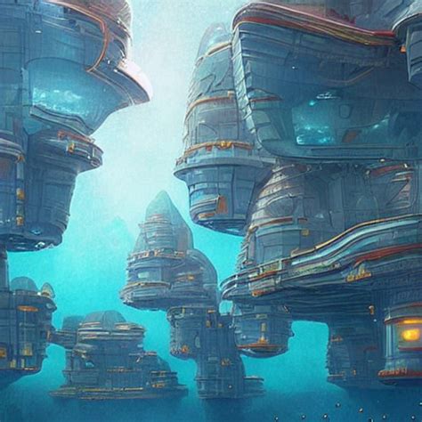 KREA AI - underwater city, concept art by chris labrooy, cgs...