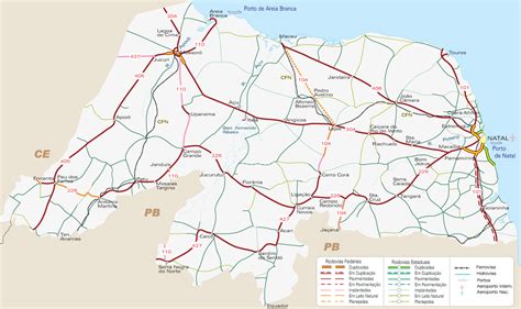 Mapa Do Rio Grande Do Norte Desenho