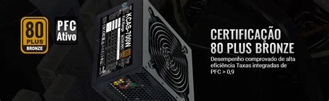 Fonte Gamer ATX KCAS 700W PFC Ativo 80 Plus Bronze Aerocool Amazon Br