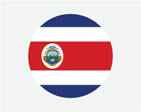 Costa Rica Round Country Flag Circular Costa Rican National Flag