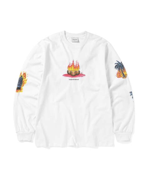 Musinsa Thisisneverthat Burning Palm Tree L S Tee White