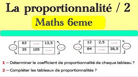 Maths 6ème La proportionnalité 2 Exercice 4 YouTube