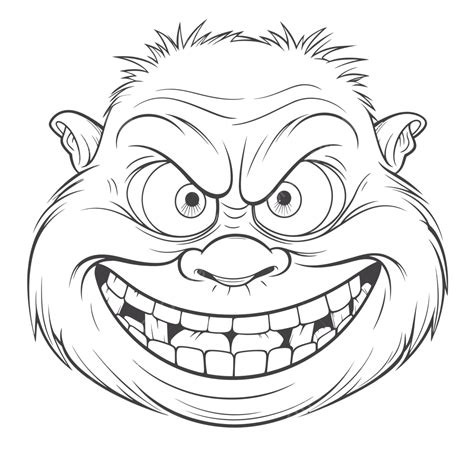 Grinch S Big Grin Coloring Page Outline Sketch Drawing Vector, Wing ...