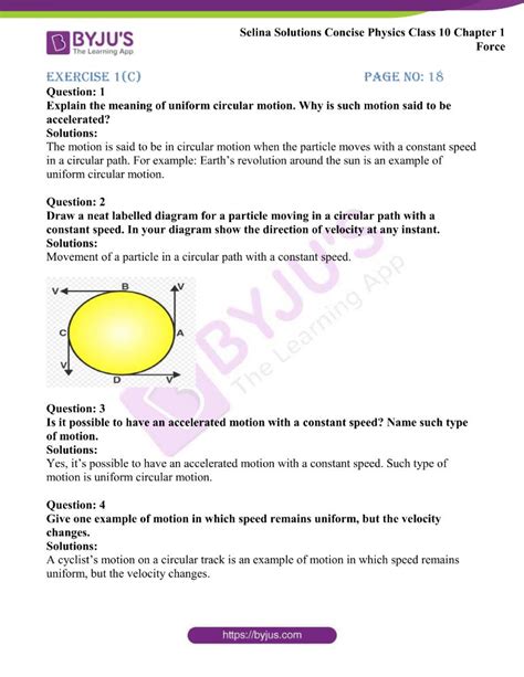 Selina Solutions Concise Physics Class Chapter Force Free Pdf