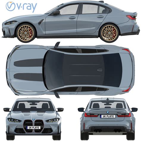 BMW M3 CS 2023 - 3D Model for VRay