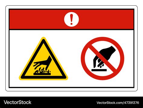 Danger Hot Surface Do Not Touch Symbol Sign Vector Image