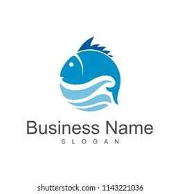 Fish Wave Logo Template Stock Vector Royalty Free 1143221036