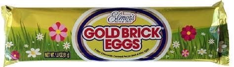 Elmers Gold Brick Mini Chocolate Eggs 1 Oz 6 Count