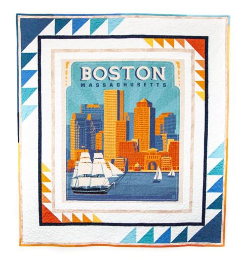 Destinations Boston Harbor Ombre Border Panel Quilt Tutorial