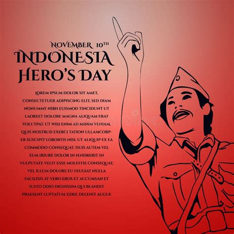 Indonesia Independence Day With Hero Background Stock Vector