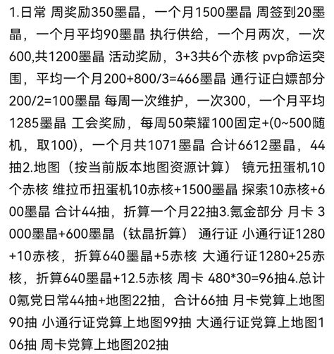 萌新求助 有大佬算过月卡党攒4万墨晶要多久吗不是新手开荒期 Nga玩家社区