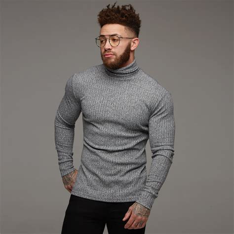 Su Ter Masculino Gola Alta Pul Ver Quente Slim Fit Tric