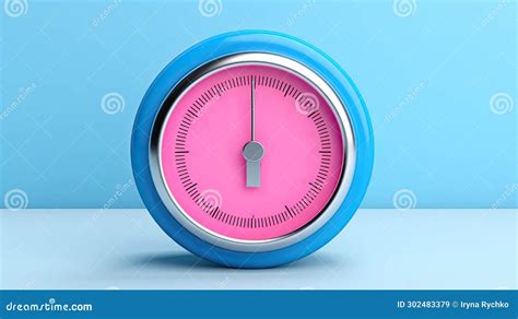 Pink Gauge on Bright Blue Background Stock Image - Image of device ...