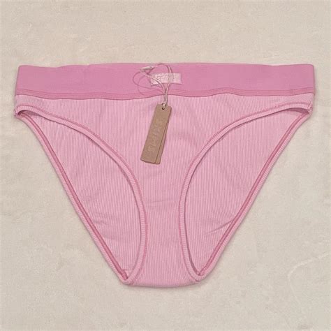 Skims Cotton Rib Mid Rise Brief In Bubble Gum Size Depop