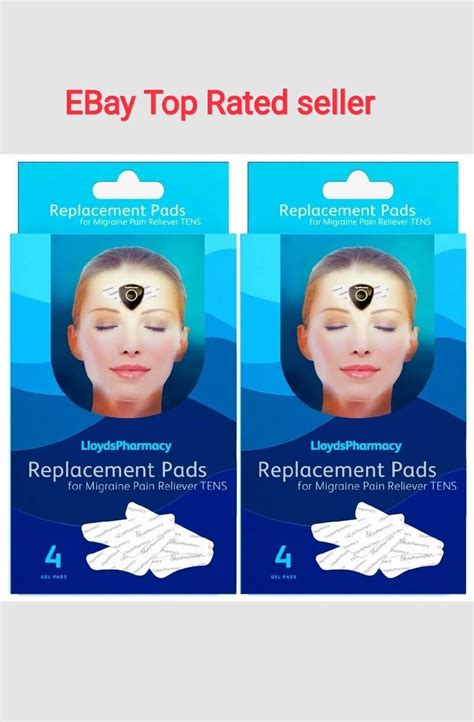 4 X Lloyds Pharmacy Migraine Pain Reliever TENs Replacement Pads 8