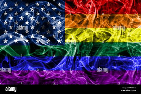 USA gay smoke flag, LGBT USA flag Stock Photo - Alamy