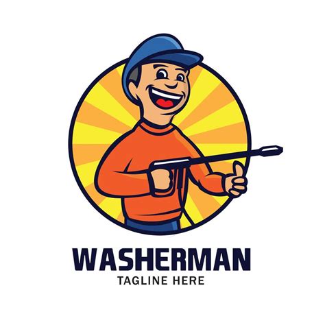 Washer Pressure Mascot Character In Retro Cartoon Style Good For