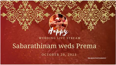 Sabarathinam Weds Prema Th October Rm Arun Chettinad