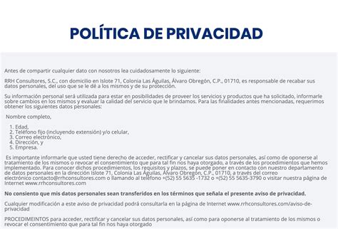 Política de Privacidad RRH consultores