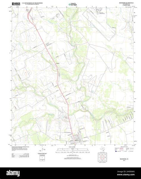 USGS TOPO Map Texas TX Skidmore 20130117 TM Restoration Stock Photo - Alamy